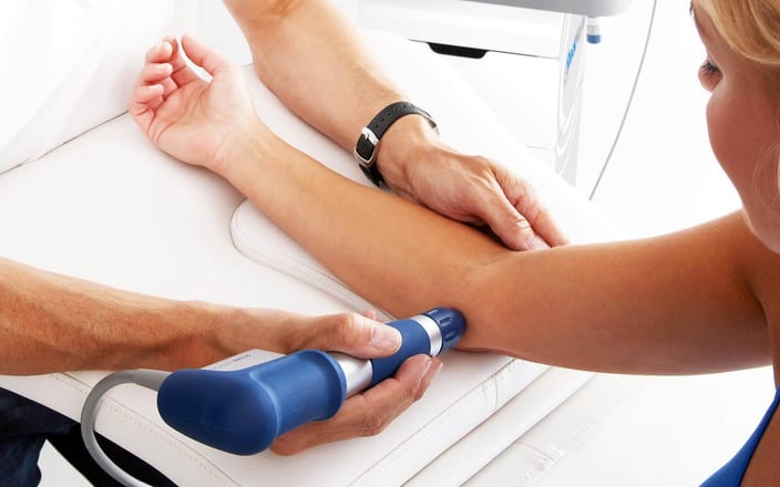 Shockwave therapy for tennis elbow at Offaly Physio & Performance Lab